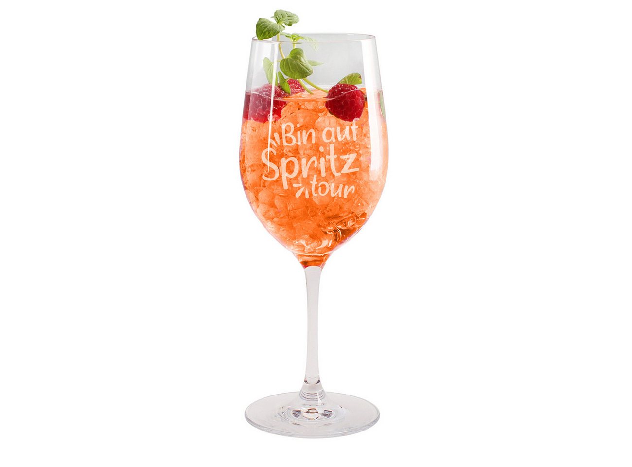 Herz & Heim Weinglas für Aperol Spritz mit Gravur, Teqton Glas, 430 ml, spülmaschinengeeignet, verschiedene Motive von Herz & Heim