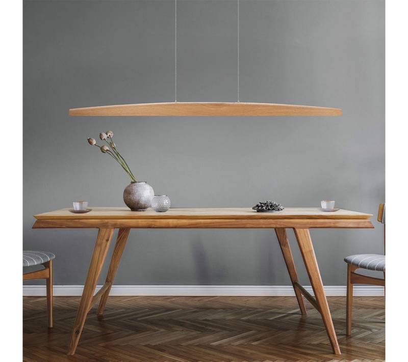 HerzBlut LED-Hängeleuchte Arco LED Ober- und Unterlicht mit Rollizug, Alu LED-Leiste Acryl satiniert, wechselbar von HerzBlut