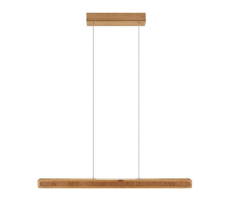 HerzBlut LED-Hängeleuchte Karl K mit Kopfholz, Alu LED-Leiste Acryl, satiniert von HerzBlut