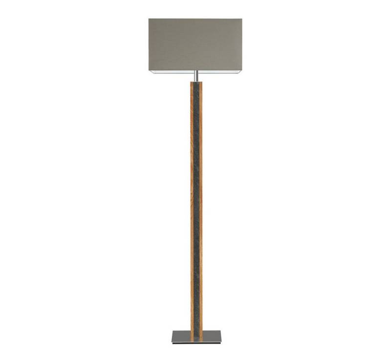 HerzBlut LED Stehlampe Karl G Schirm eckig mit Applikation in Granitoptik, E27 von HerzBlut