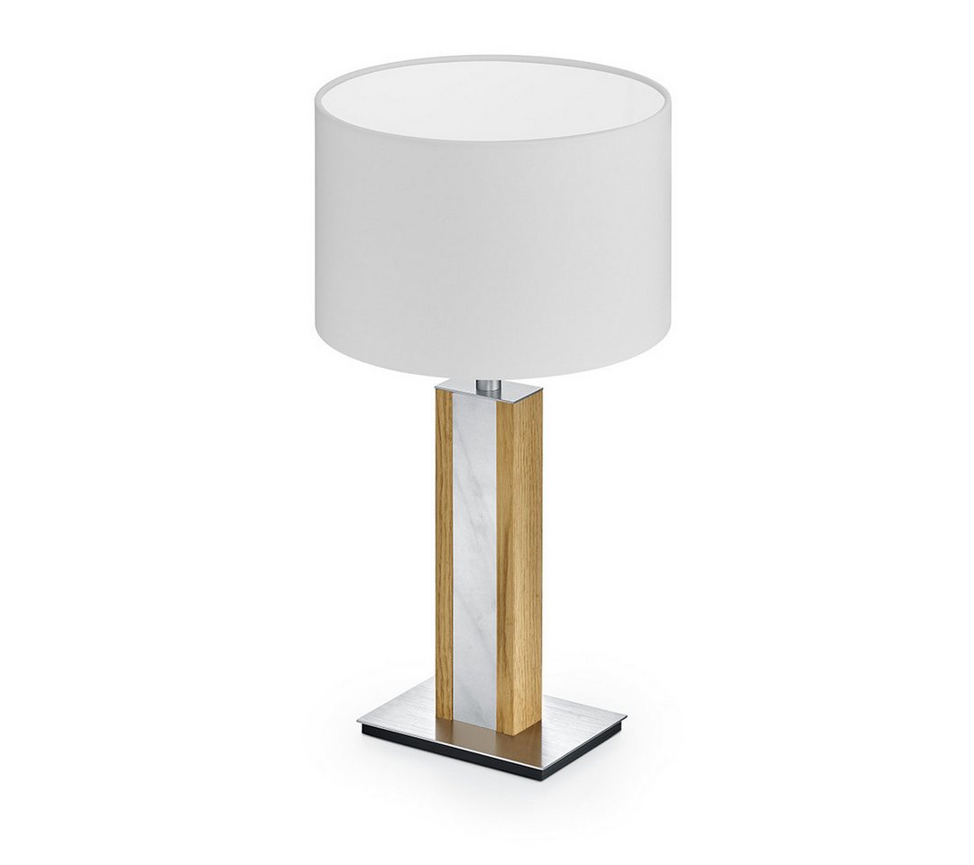 HerzBlut Tischleuchte Karl M mit Marmorapplikation, E27 von HerzBlut