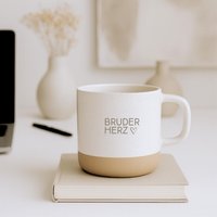 Bruderherz - Personalisierbare 350Ml Keramiktasse | Unglasiertes Bodendesign Sandy von HerzHolzPapier