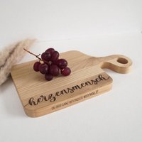 Exklusives Schneidebrett - "Herzensmensch" Aus Hochwertigem Eichenholz | Swing von HerzHolzPapier