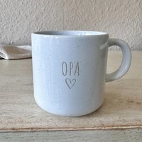 Gravierte Keramiktasse "Opa" - Aus Steinzeug Mit Hochglänzender Und Gesprenkelter Oberfläche | Shiny von HerzHolzPapier