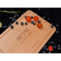 Schneidebrett Personalisiert Gravur Mom Du Bist Die Beste | Holzbrett Groß Mit Namen Als Muttertag Geschenk, Personalisiertes Küchenbrett von HerzJoy