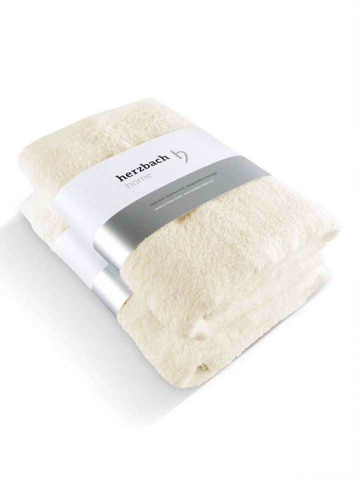 Herzbach Home Duschtücher Pura 70x140 cm, (2-St), 550g/m², Premium-Qualität, 100% Baumwolle, einfarbig von Herzbach Home