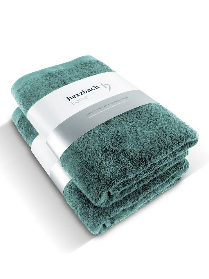 Herzbach Home Duschtücher Pura 70x140 cm, (2-St), 550g/m², Premium-Qualität, 100% Baumwolle, einfarbig von Herzbach Home