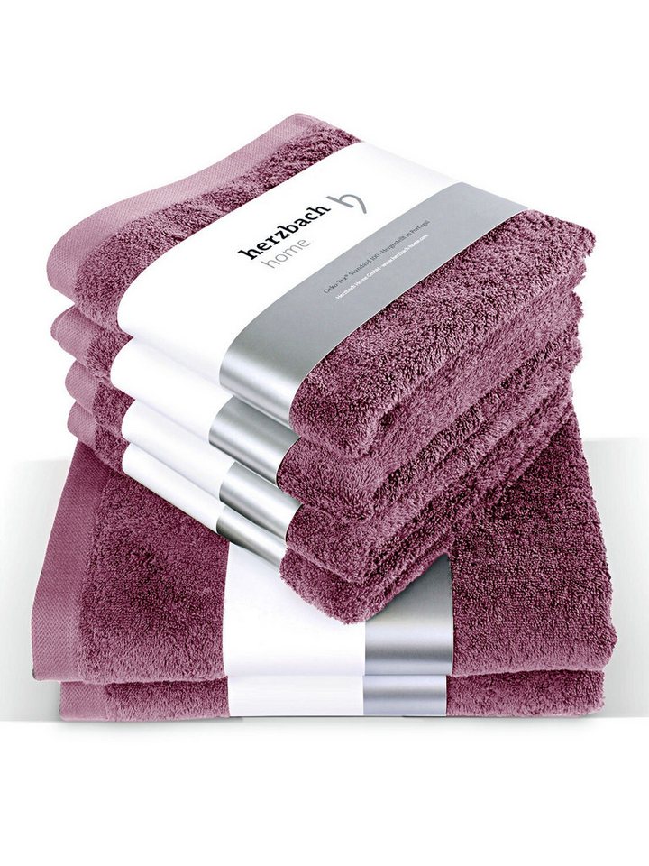 Herzbach Home Handtuch Set Pura, (6-St), 6er Set, 550g/m², Premium-Qualität, 100% Baumwolle, einfarbig von Herzbach Home