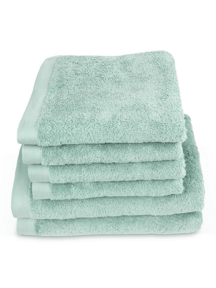 Herzbach Home Handtuch Set Pura, (6-St), SET 2x Duschtücher und 4x Handtücher von Herzbach Home