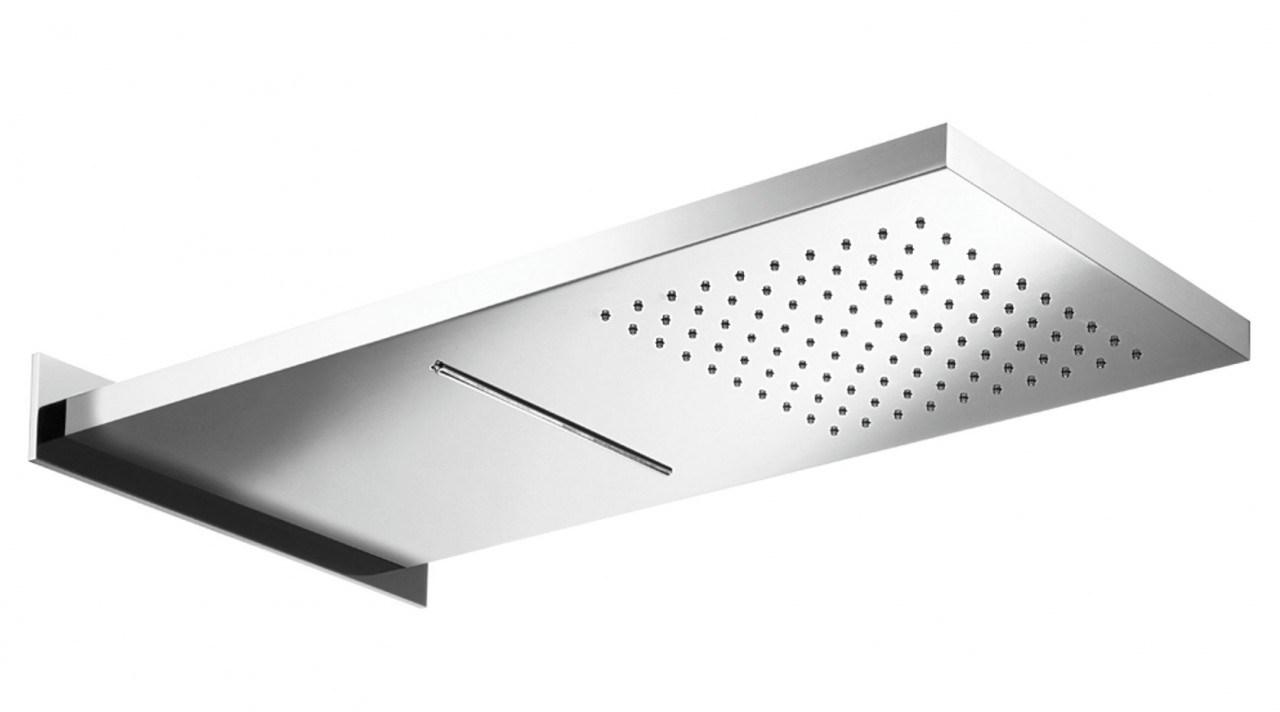 Herzbach Herzbach Living Spa Regenbrause Wand Regen/Schwall 270mm x 593mm gebürstet, 11.661500.2.09 11.661500.2.09 von Herzbach