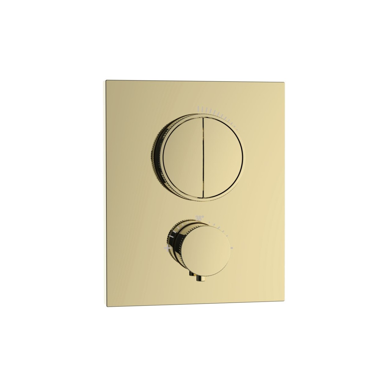 Herzbach LIVING PUSH Thermostat-Farbset 2 Verbraucher eckig rund PVD Gold, 30.803050.2.03 30.803050.2.03 von Herzbach