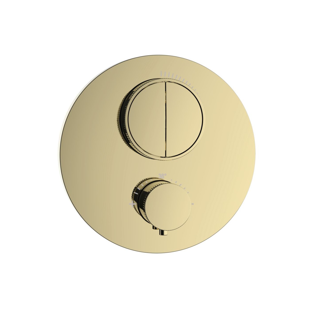 Herzbach LIVING PUSH Thermostat-Farbset 2 Verbraucher rund rund PVD Gold, 30.803050.1.03 30.803050.1.03 von Herzbach