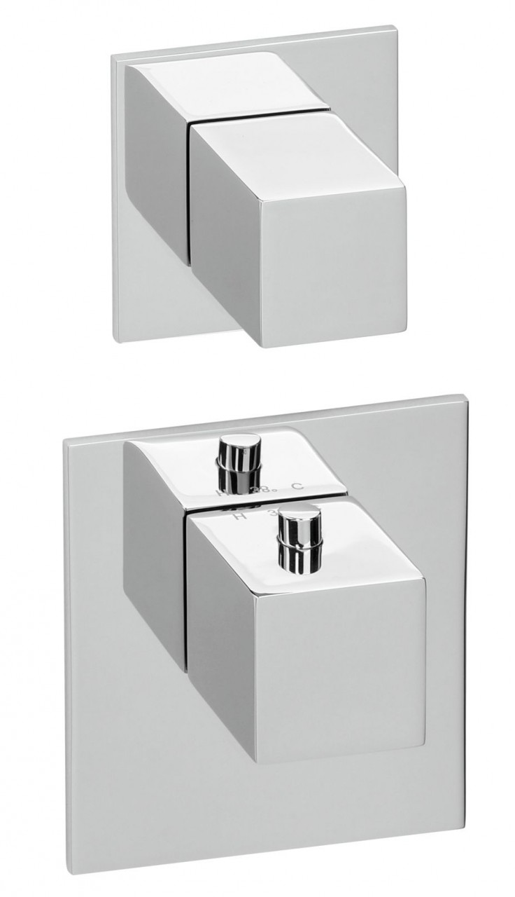 Herzbach Logic XL 1/1+ Farbset 2 Blenden eckig 2 Griffe eckig Chrom, 11.521010.2.01 11.521010.2.01 von Herzbach