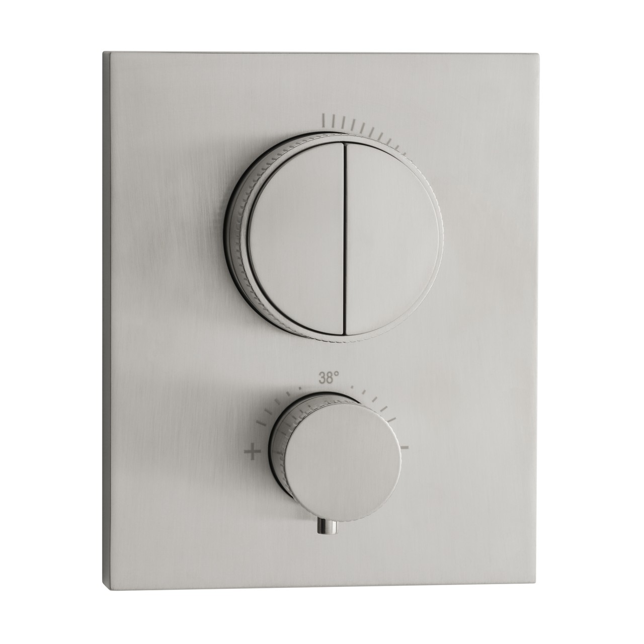 Herzbach PUSH Thermostat-Batterie LIVING iX 2 Verbraucher eckig rund Edelstahl, 17.803050.2.09 17.803050.2.09 von Herzbach