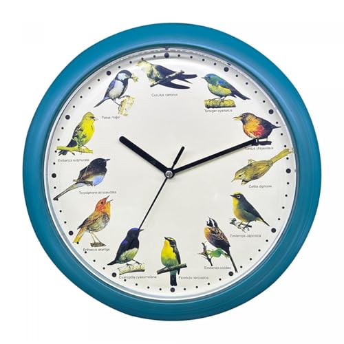 Herzberg, HG03718-BLU, Blaue Vogelgesang-Uhr, Singende Uhr, beruhigende Melodien, vielfältige Vogelsymphonie, lehrreich für Kinder, einfache Installation, langlebiges PP-Material Herzberg, HG03718-BLU, Blaue Vogelgesang-Uhr, Singende Uhr, beruhigende Melodien, vielfältige Vogelsymphonie, lehrreich für Kinder, einfache Installation, langlebiges PP-Material von Herzberg
