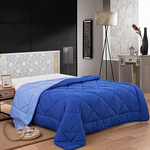 Herzberg 2 Personen-gedruckte Duvet in 100% hochwertiger Mikrofaser-Standard Oeko-tex 100-Zwei-Color 240x200 cm Blau HG2420bco-blu, Polyester von Herzberg