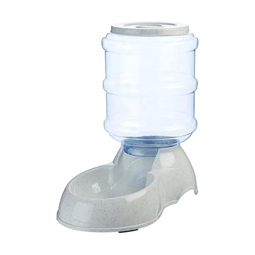 Herzberg HG04180, Distributeur Croquettes 3,5L, Mangeoire Automatique Pour Animaux de Compagnie, Bouteille Transparente, Base Antidérapante, Facile à Nettoyer et à Utiliser, Gris, 3,5 litres von Herzberg