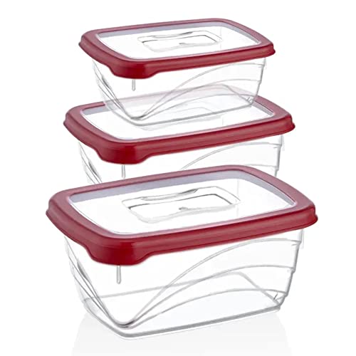 Herzberg HGL772-RED Vorratsdosen-Set HG-L772: 3-teilige extra Tiefe Bio-Sparer Red Box, Ceramic Herzberg HGL772-RED Vorratsdosen-Set HG-L772: 3-teilige extra Tiefe Bio-Sparer Red Box, Ceramic von Herzberg