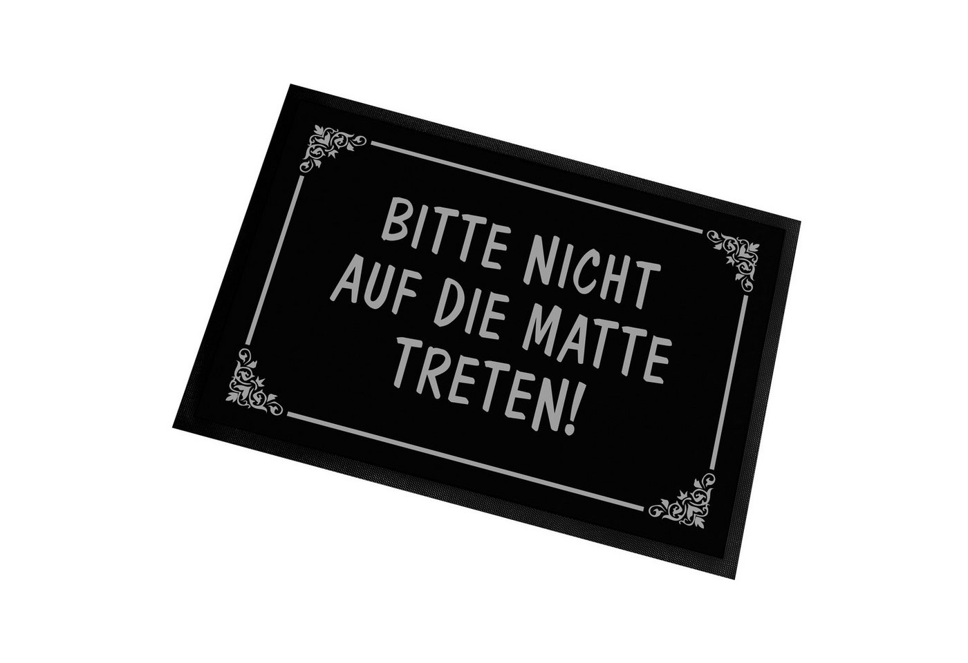 Fußmatte Schmutzfangmatte mit Spruch BITTE NICHT AUF DIE MATTE TRETEN!, Herzbotschaft, rechteckig, 40 X 60 cm, 2 mm hoch, bei 40 °C waschbar von Herzbotschaft