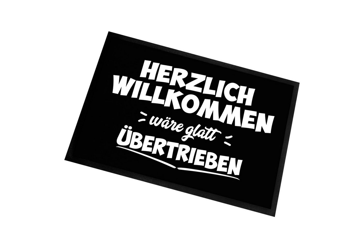 Fußmatte Türmatte Schmutzfangmatte mit Spruch HERZLICH WILLKOMMEN wie glatt, Herzbotschaft, rechteckig, 40 x 60 cm, 2 mm hoch, bei 40 °C waschbar von Herzbotschaft