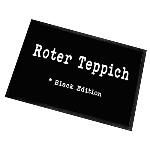 Fußmatte | Türmatte mit Spruch | 60x40cm | Roter Teppich - Black Edition | für innen und außen | Vorleger für die Haustür / Flur | Geschenk zur ersten Wohnung | Einweihung | Made in Germany von Herzbotschaft