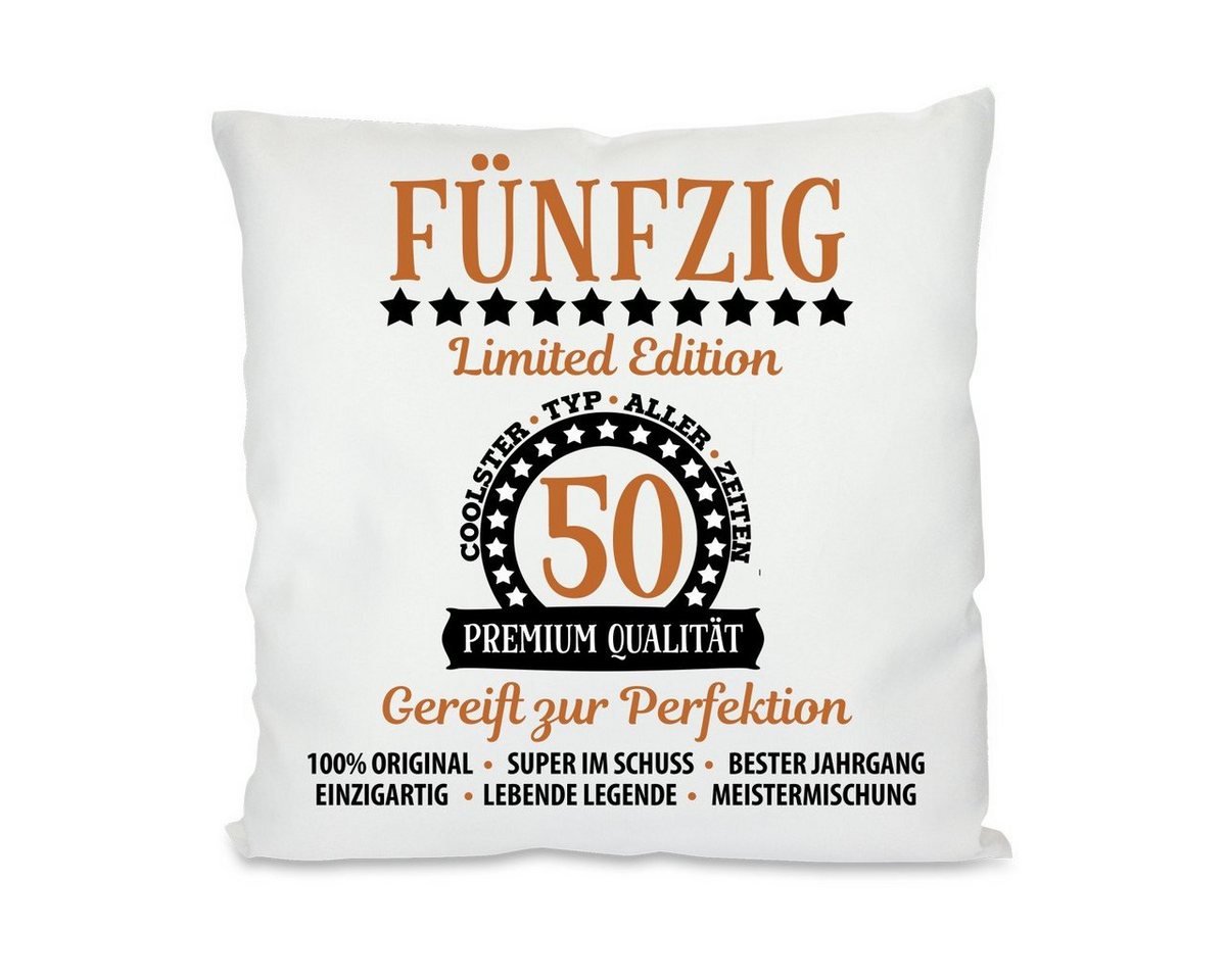 Herzbotschaft Dekokissen Kissen mit einseitigem Motiv Vierzig - 40 - Limited Edition, Kissenhülle mit Füllung Herzbotschaft Dekokissen Kissen mit einseitigem Motiv Vierzig - 40 - Limited Edition, Kissenhülle mit Füllung von Herzbotschaft