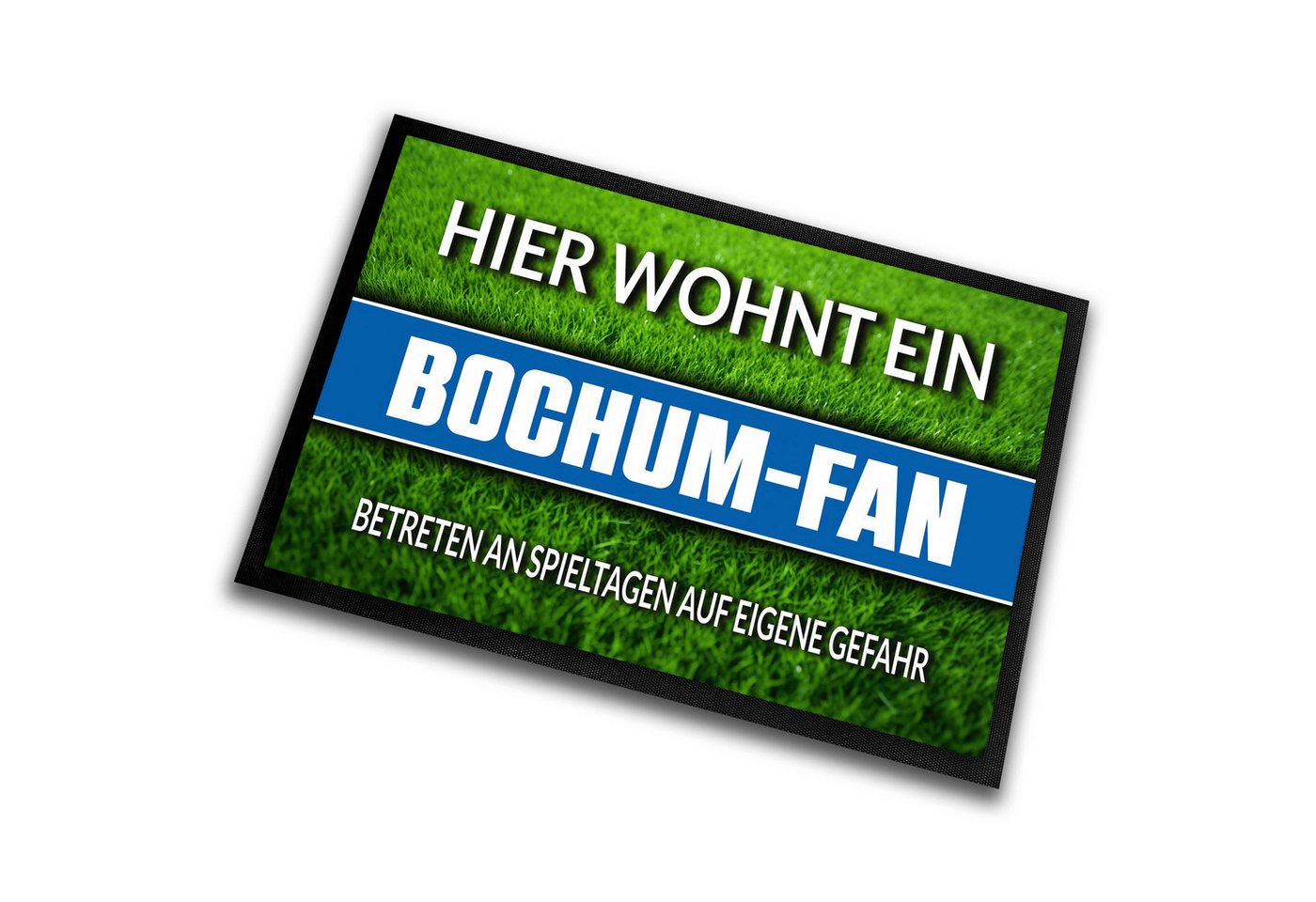 Herzbotschaft Fußmatte Hier wohnt ein Bochum Fan - Betreten an Spieltagen auf eigene Gefahr!, Rasenoptik Türmatte für Fußballfans, 60x40cm, für innen und außen Herzbotschaft Fußmatte Hier wohnt ein Bochum Fan - Betreten an Spieltagen auf eigene Gefahr!, Rasenoptik Türmatte für Fußballfans, 60x40cm, für innen und außen von Herzbotschaft