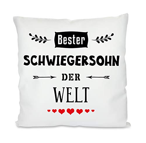Herzbotschaft Kissen mit Motiv - Beste(r) der Welt - Schwiegersohn von Herzbotschaft