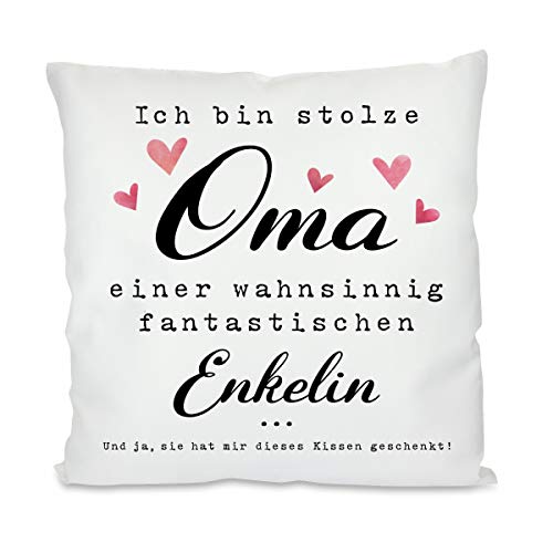 Herzbotschaft Kissen mit Motiv: Ich Bin stolze Oma Einer wahnsinnig fantastischen Enkelin Herzbotschaft Kissen mit Motiv: Ich Bin stolze Oma Einer wahnsinnig fantastischen Enkelin von Herzbotschaft