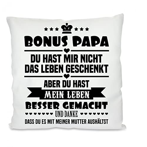 Herzbotschaft Kissen: Bonus Papa - Stiefvater Herzbotschaft Kissen: Bonus Papa - Stiefvater von Herzbotschaft