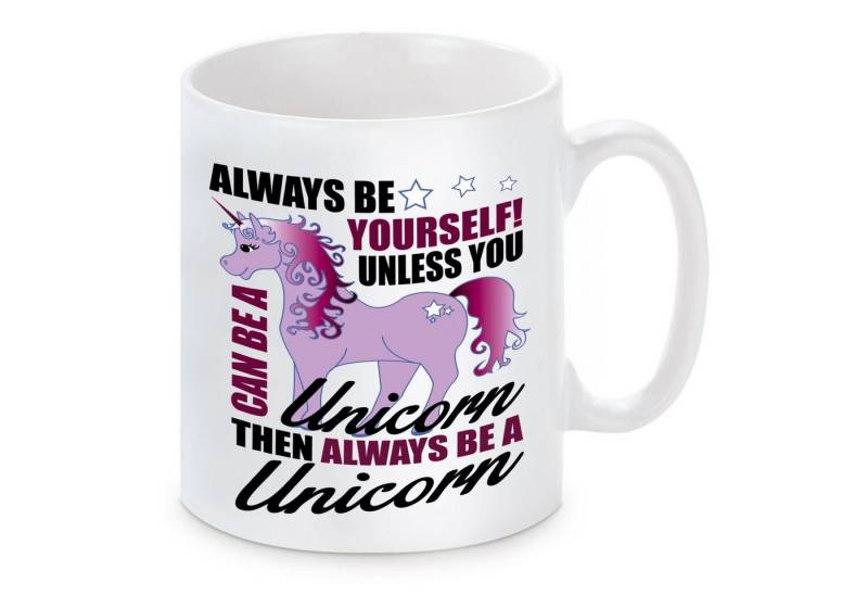 Herzbotschaft Tasse Kaffeebecher mit Motiv Always be yourself, Keramik, Kaffeetasse spülmaschinenfest und mikrowellengeeignet von Herzbotschaft