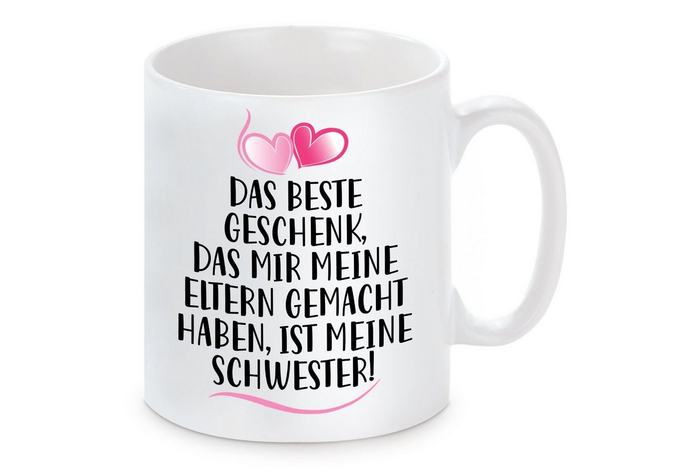 Herzbotschaft Tasse Kaffeebecher mit Motiv Das beste Geschenk, das mir meine Eltern, Keramik, Kaffeetasse spülmaschinenfest und mikrowellengeeignet von Herzbotschaft