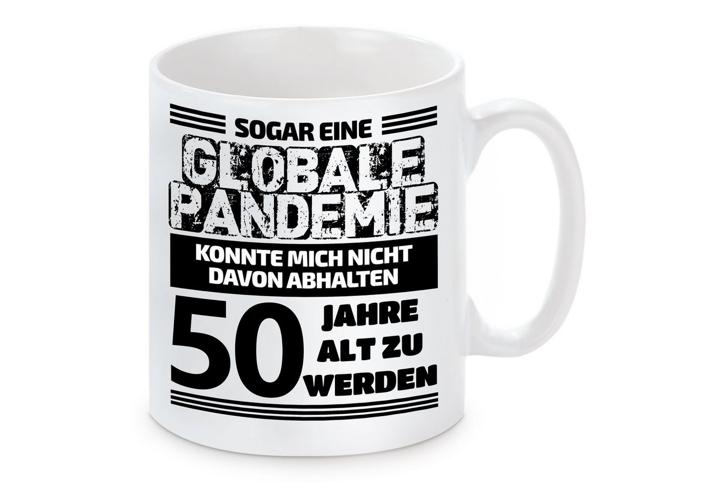 Herzbotschaft Tasse Kaffeebecher mit Motiv Sogar eine globale Pandemie konnte mich davon, Keramik, Kaffeetasse spülmaschinenfest und mikrowellengeeignet Herzbotschaft Tasse Kaffeebecher mit Motiv Sogar eine globale Pandemie konnte mich davon, Keramik, Kaffeetasse spülmaschinenfest und mikrowellengeeignet von Herzbotschaft