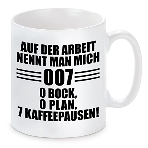 Tasse mit Motiv - Auf der Arbeit nennt man mich 007 von Herzbotschaft