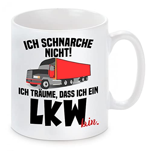 Tasse mit Motiv - Ich schnarche nicht! Ich träume, dass ich ein LKW bin. von Herzbotschaft