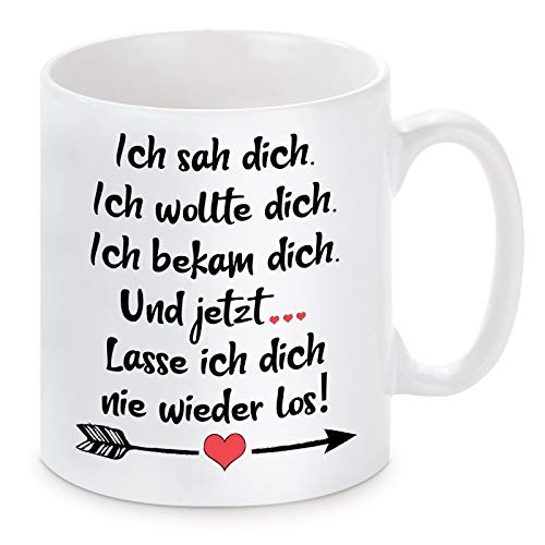 Herzbotschaft Tasse mit Motiv Modell: Ich sah dich und lass dich nie wieder los von Herzbotschaft