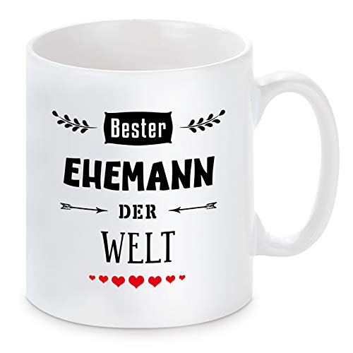 Tasse mit Motiv - Beste(r) der Welt - Ehemann von Herzbotschaft