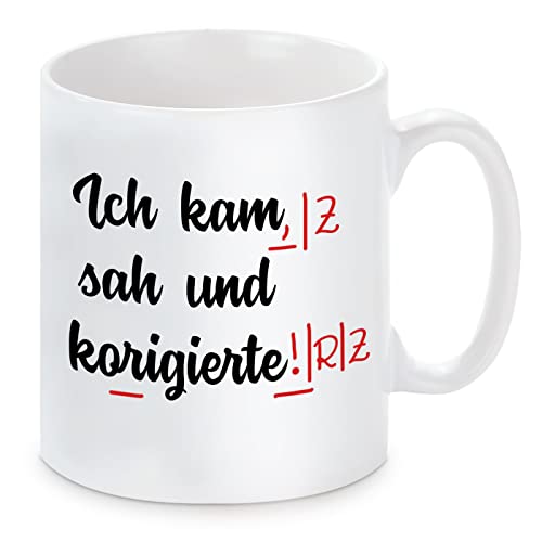 Tasse mit Motiv - Ich kam, sah und korrigierte! von Herzbotschaft