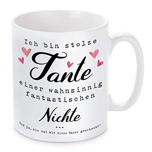 Tasse mit Motiv Modell: Ich bin stolze Tante einer Nichte von Herzbotschaft