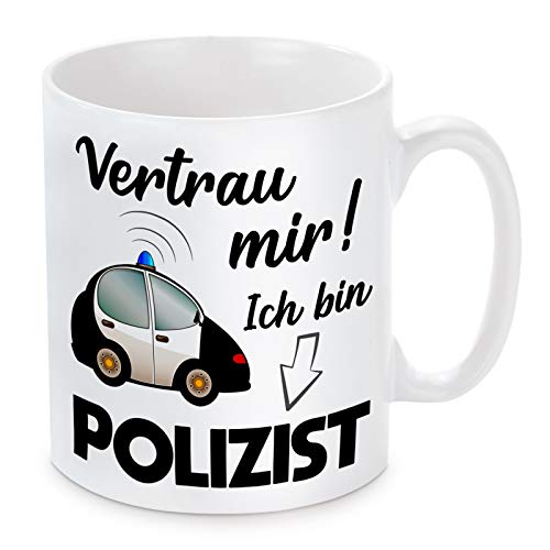 Tasse mit Motiv Modell: Vertrau mir, ich bin Polizist von Herzbotschaft