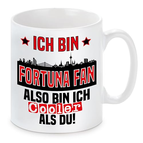 Tasse mit Spruch | Ich bin Fortuna Fan also bin ich cooler als du! | Fußball Keramiktasse für Düsseldorf Fan | Skyline deiner Stadt | hochwertiger Druck Tasse mit Spruch | Ich bin Fortuna Fan also bin ich cooler als du! | Fußball Keramiktasse für Düsseldorf Fan | Skyline deiner Stadt | hochwertiger Druck von Herzbotschaft