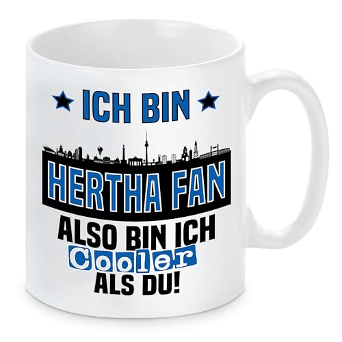 Tasse mit Spruch | Ich bin Hertha Fan also bin ich cooler als du! | Fußball Keramiktasse für Berlin Fan | Skyline deiner Stadt | hochwertiger Druck Tasse mit Spruch | Ich bin Hertha Fan also bin ich cooler als du! | Fußball Keramiktasse für Berlin Fan | Skyline deiner Stadt | hochwertiger Druck von Herzbotschaft