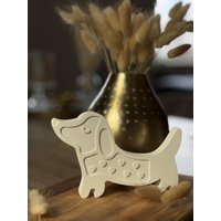 Dackel Deko Figur I Geschenk Gips Hundefigur Nordisch Dackelliebe Geburtstagsgeschenk Giesform von HerzensglueckSchatze