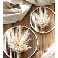 Trockenblumenkranz Holzkranz | Makramee Wanddeko Boho Wandschmuck Türkranz Deko Mit Holz Und Trockenblumen von Herzensstube