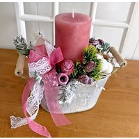 Adventsgesteckweihnachtsgesteckkerzetischgesteckweihnachtenadventhandmade von Herzflair