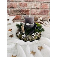 Adventsgesteckweihnachtsgesteckkerzetischgesteckweihnachtenadventhandmade von Herzflair