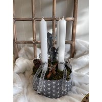 Adventskranz Weiß Grau Adventskränze Adventsgestecke Kerzenkranz Natur Sterne Zimt Zapfen Adventskranz Weiß Grau Adventskränze Adventsgestecke Kerzenkranz Natur Sterne Zimt Zapfen von Herzflair