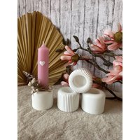 Kerzenhalter, Stabkerze, Kerzenständer, Weiß, Glatt, Mit Rillen, Raysin Kerzenhalter, Stabkerze, Kerzenständer, Weiß, Glatt, Mit Rillen, Raysin von HerzleDesign