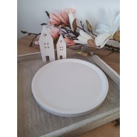 Tablett Rund, Weiß, Raysin, Dekoration, Tischdeko von HerzleDesign