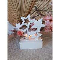Teelicht-Set Sterne, Kerzenhalter + Einschieber Teelicht, Glückslicht, Leuchtmomente, Sternenzauber von HerzleDesign